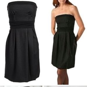 diane von furstenberg strapless "tere" black lbd size 8